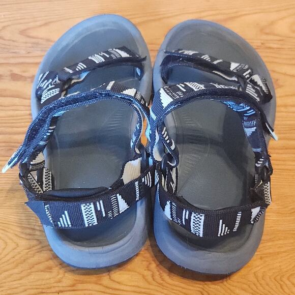 TEVA SANDALS WOMEN BLACK WHITE OUTDOOR HIKING GORPCORE FISHING WATER SHOE SZ 8 - Picture 3 of 6